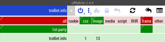 Exemple de uMatrix sur mon site perso